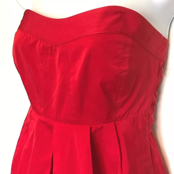 Theory Red Strapless Dress - Picture 2 of 6